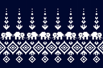 Pixel Art Geometric Fabric Pattern
