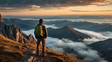 sunset in the mountains