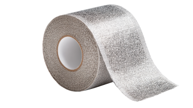 Close-up of duct tape texture and adhesive side background isolated on a Transparent background, PNG file.