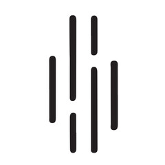 Minimalist black parallel rain lines icon, symbolizing rainfall, abstract clean modern vector for weather, fresh, climate, and creative visual designs.