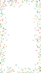 birthday sprinkles border frame isolated on transparent background,png happy birthday cake celebration vertical social media design element	