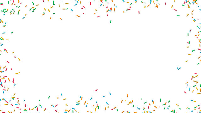 birthday sprinkles border frame isolated on transparent background,png happy birthday cake celebration social media design element	