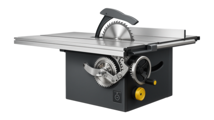 Sliding table saw with a tilting arbor and built-in scoring unit for a joinery workshop