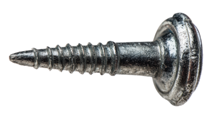 Close-up of nail anchor head background isolated on a Transparent background, PNG file.