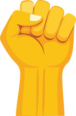 Obraz premium Vector illustration of yellow hand with clenched fist design