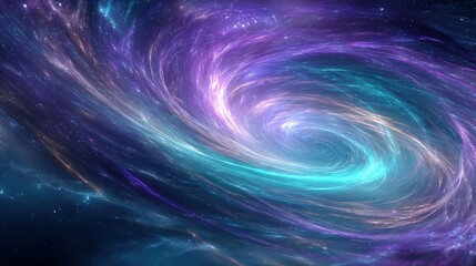 Spiral Galaxy With Glowing Stars And Nebulae