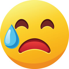 Obraz premium Cry Icon Social Media Emoticon vector design
