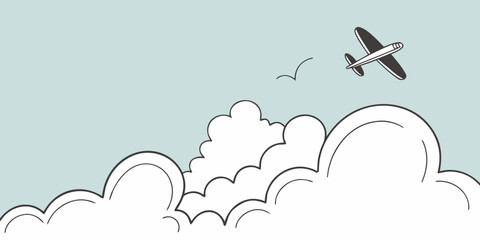 airplane flying over the clouds