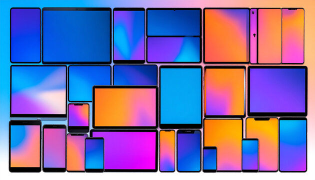 Collection of various responsive devices showcasing web design adaptability in modern interfaces