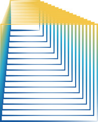 Square color blend line gradient technology concept, logo, template, frame