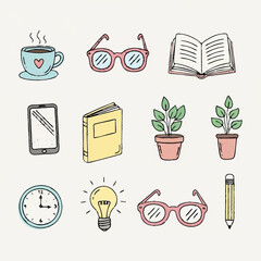 vector set of icons for web and mobile