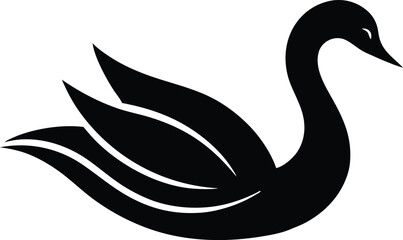 abstract minimalist logo icon swan