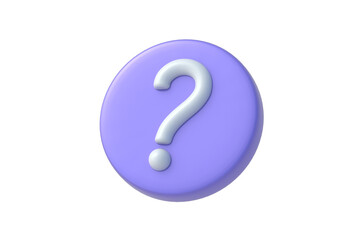 Question mark isolated on white background. 3d render