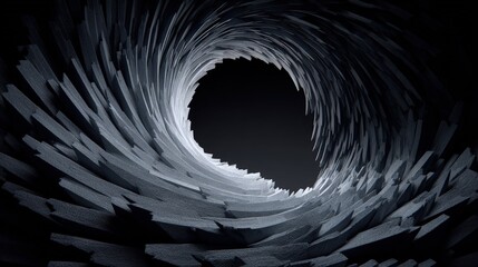 Abstract Digital Tunnel Vortex In Dark Gray