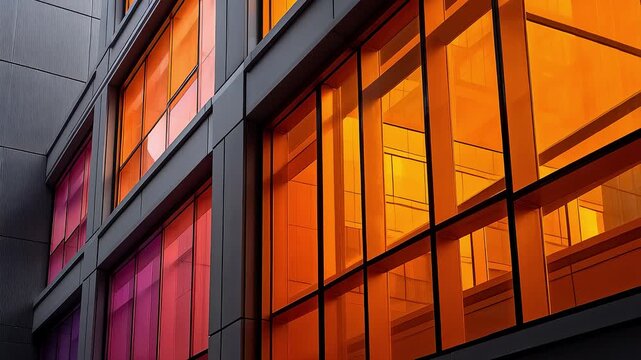 Modern Architecture Colorful Glass Curtain Wall Design