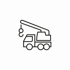 construction crane truck icon sign vector