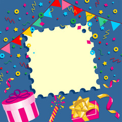 Fototapeta premium Birthday celebration card social media post