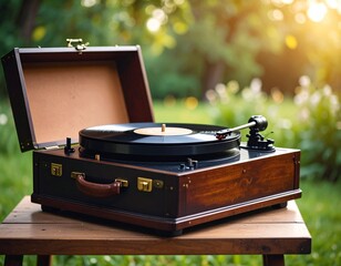 turntable with vinyl record