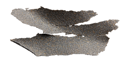 Coarse grit sandpaper torn background isolated on a Transparent background, PNG file.