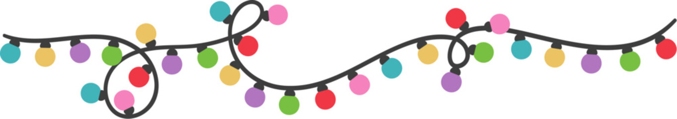 Christmas tree lights hand drawing element