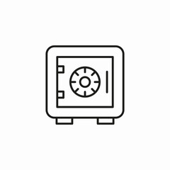 secure safe box icon sign vector