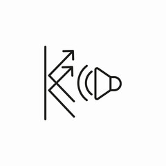 sound wave reflection icon sign vector