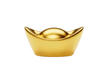 Free shining Chinese gold ingots rest against a transparent background