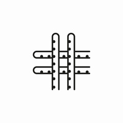 vertical pipe system icon sign vector