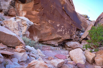 Petroglyphs, Arches National park, Utah, USA, Wolfe Ranch