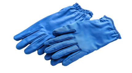 Coated nylon gloves laid flat background isolated on a Transparent background, PNG file.