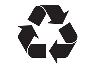 recycle logo silhouette vector, recycle logo icon vector design, waste disposal vector icons silhouette illustration, trash bin recycling logo silhouettes vector on a white background