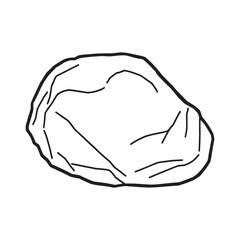 Boulder line art emphasizing bold contours of rock