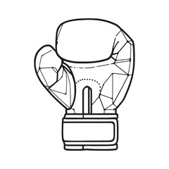 Boxing Gloves line art design style for athletes
