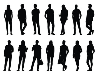 Silhouettes of diverse people standing