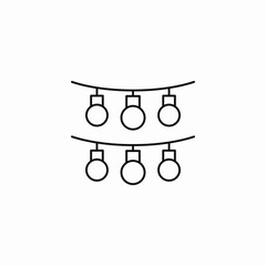 hanging string lights icon sign vector