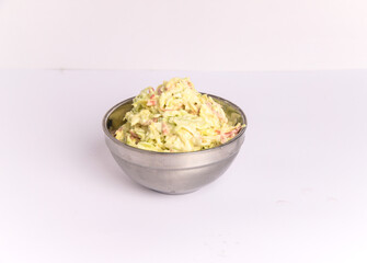 Bowl of Coleslaw | In White Background