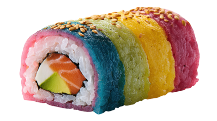 Set of sushi and maki with soy sauce over blue stone background. Top view with copy space