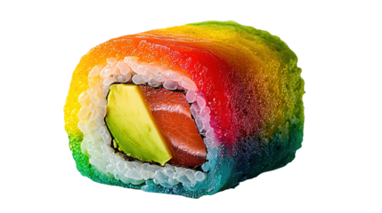 Set of sushi and maki with soy sauce over blue stone background. Top view with copy space