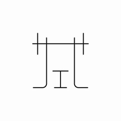 weight rack gym icon sign vector