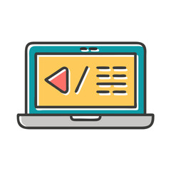 laptop with code lines icon vector  