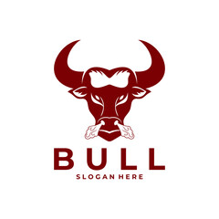 Bull animal logo design vector template. Head logo design vector