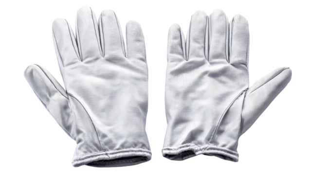 Coated nylon gloves with smooth palm coating background isolated on a Transparent background, PNG file.