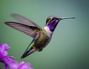 Fototapeta premium A Spirit animal – Hummingbird of purple color. 