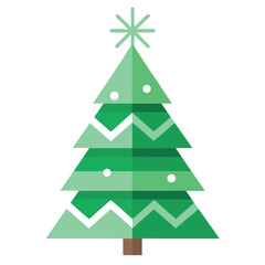 Fototapeta premium A serene nordic-inspired Christmas tree with simple, elegant green lines, embodying minimalist beauty and festive calm.