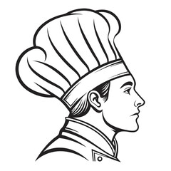 Chef hat profile culinary profession headwear cooking