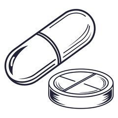 Capsule and pill medicine healthcare