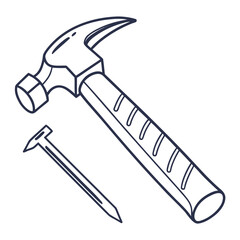 Claw hammer and nail tool construction