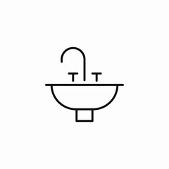 bathroom sink faucet icon sign vector