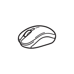 Computer Mouse line art outline for graphic projects