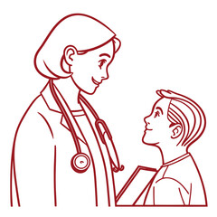 Doctor consulting young patient with stethoscope consultation medical